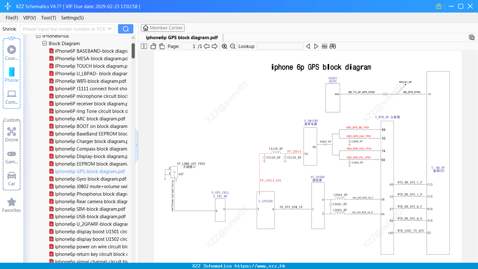 Iphone6p GPS Block Diagram